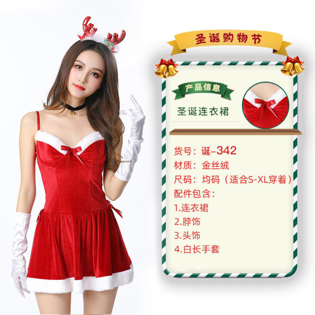 Wholesale Sexy Christmas Costume For Women Plush Xmas Dress PQ3243B