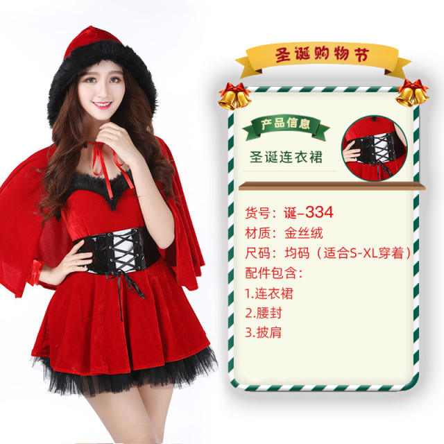 Wholesale Sexy Christmas Costume For Women Plush Xmas Dress PQ3243B