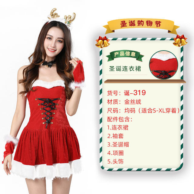 Wholesale Sexy Christmas Costume For Women Plush Xmas Dress PQ3243B