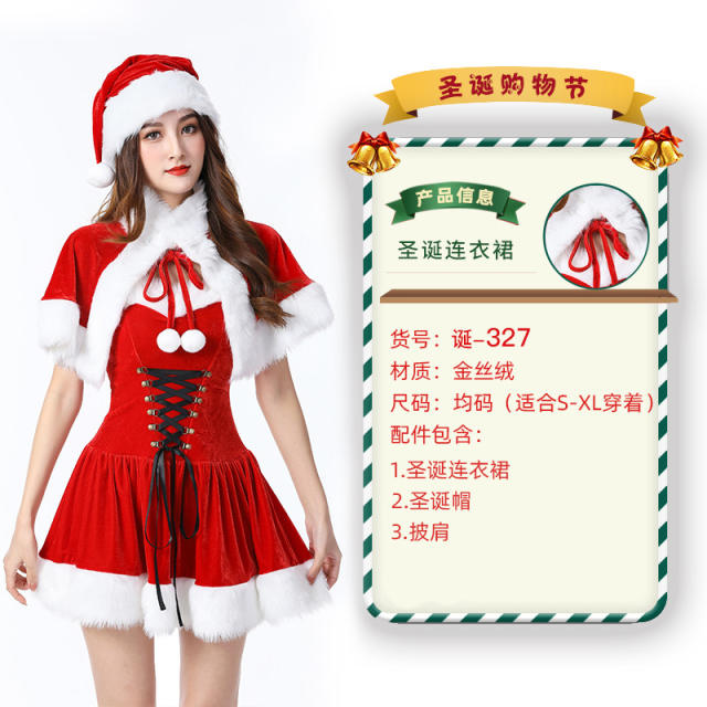 Wholesale Sexy Christmas Costume For Women Plush Xmas Dress PQ3243B