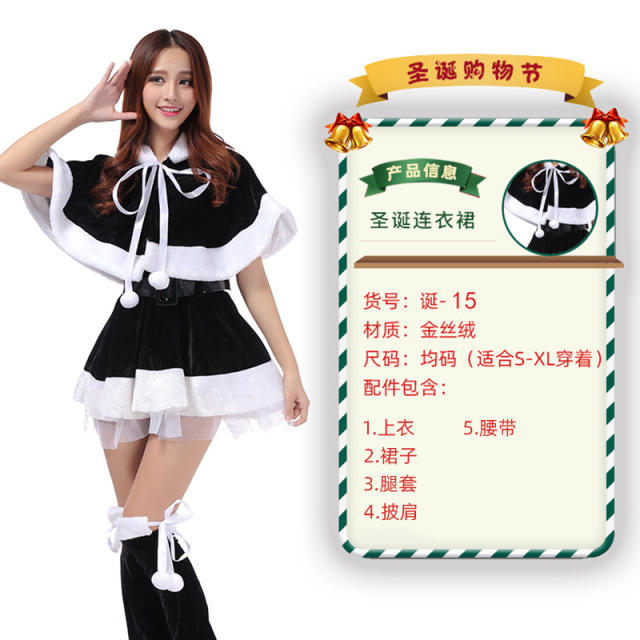 Wholesale Christmas Costume For Women Sexy Plush Xmas Fancy Dress PQ3243C
