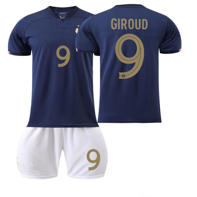 22 23 France National Football Team Fan Apparel Mbappé Home Soccer Kits PQ9522