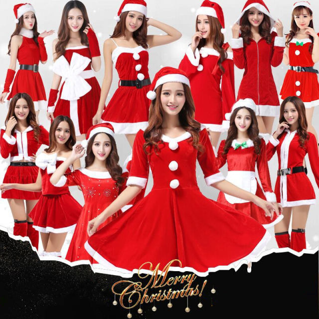 Sexy Christmas Costume For Women Wholesale Plush Xmas Dress PQ7205