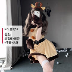 Sexy Christmas Costume For Women Wholesale Plush Xmas Dress PQ7205