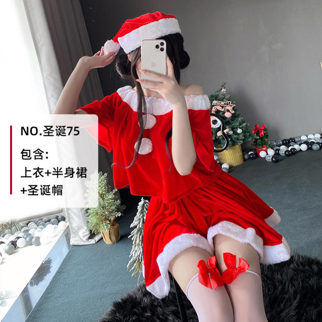 Sexy Christmas Costume For Women Wholesale Plush Xmas Dress PQ7205