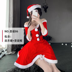 Sexy Christmas Costume For Women Wholesale Plush Xmas Dress PQ7205