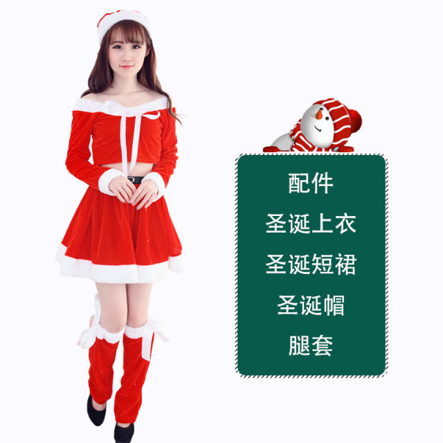 Sexy Christmas Costume For Women Wholesale Plush Xmas Dress PQ7205