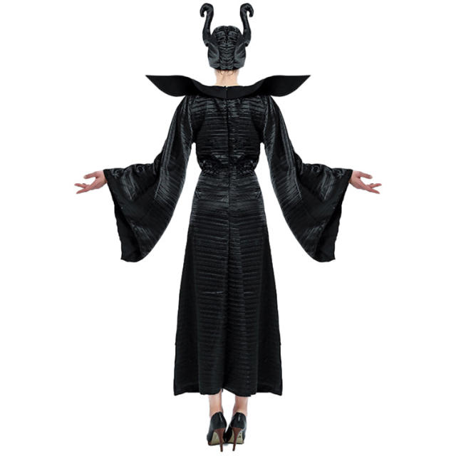 Maleficent Costume For Woman Black Queen Cosplay Halloween Stage Uniform PQ89264