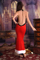 Miss Santa Claus Gown Sexy Christmas Velvet Fancy Dress Xmas Costume PQ9338