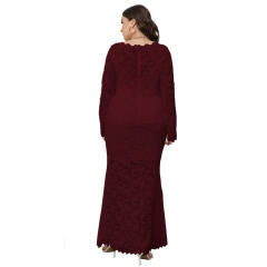 Sexy Plus Size Lace Dress For Women Elegant Evening Dresses PQ0208