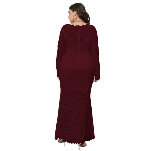 Sexy Plus Size Lace Dress For Women Elegant Evening Dresses PQ0208
