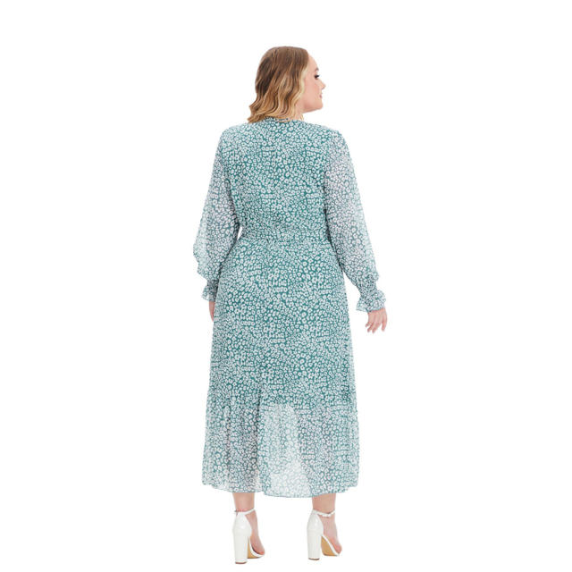 Floral Print Midi Dress For Women Elegant Fall Casual Dresses PQ0244