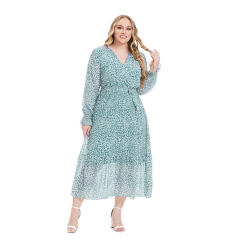 Floral Print Midi Dress For Women Elegant Fall Casual Dresses PQ0244