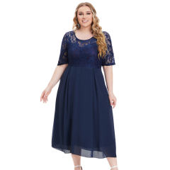 Wholesale Half Sleeve Midi Dress For Women Elegant Lace Dresses PQ0098