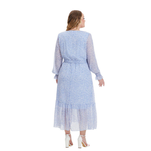 Floral Print Midi Dress For Women Elegant Fall Casual Dresses PQ0244