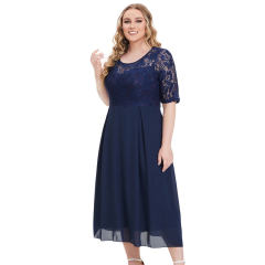 Wholesale Half Sleeve Midi Dress For Women Elegant Lace Dresses PQ0098