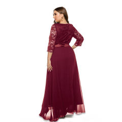 Plus Size Mesh Casual Dress For Women Elegant Evening Dresses PQ0157