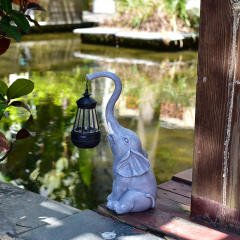 Elephant Home Ornament Solar LED Resin Garden Lamp PQ6063