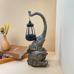 Elephant Home Ornament Solar LED Resin Garden Lamp PQ6063