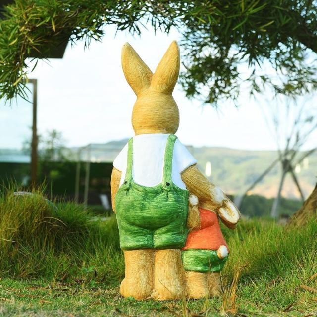 Rabbit Family Resin Home Ornaments Outdoor Crafts PQ0017