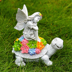 Turtle Solar Resin Ornament Garden Angel LED Lamp PQ2628