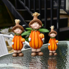 3PCS Pumpkin Scarecrow Ceramic Home Ornaments Outdoor Crafts PQ2136A