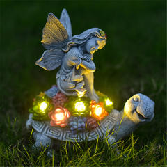 Turtle Solar Resin Ornament Garden Angel LED Lamp PQ2628