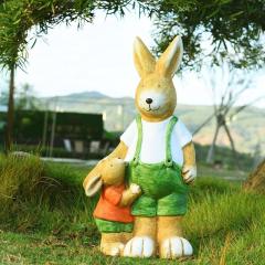 Rabbit Family Resin Home Ornaments Outdoor Crafts PQ0017
