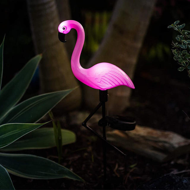 Solar Flamingo Plastic PP Ornament Garden LED Lamp PQ4450