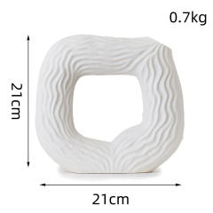 Square Thread Ceramic Vase Handmade Decoration Home Ornaments PQ48784