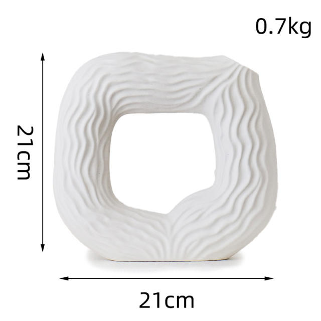 Square Thread Ceramic Vase Handmade Decoration Home Ornaments PQ48784