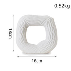 Square Thread Ceramic Vase Handmade Decoration Home Ornaments PQ48784