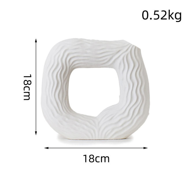 Square Thread Ceramic Vase Handmade Decoration Home Ornaments PQ48784