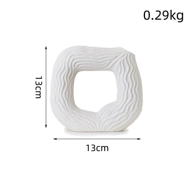 Square Thread Ceramic Vase Handmade Decoration Home Ornaments PQ48784