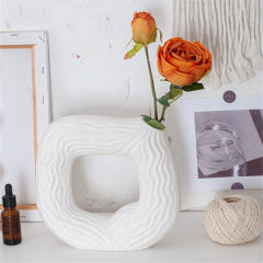 Square Thread Ceramic Vase Handmade Decoration Home Ornaments PQ48784