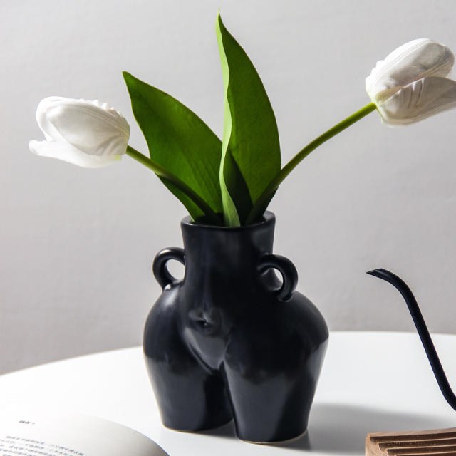 Human Figure Ceramic Vase Home Ornaments Handmade Decoration PQ98389