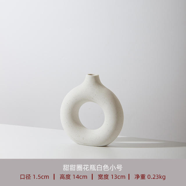 Ceramic Circle Vase Handmade Table Decoration Home Ornaments PQ8663