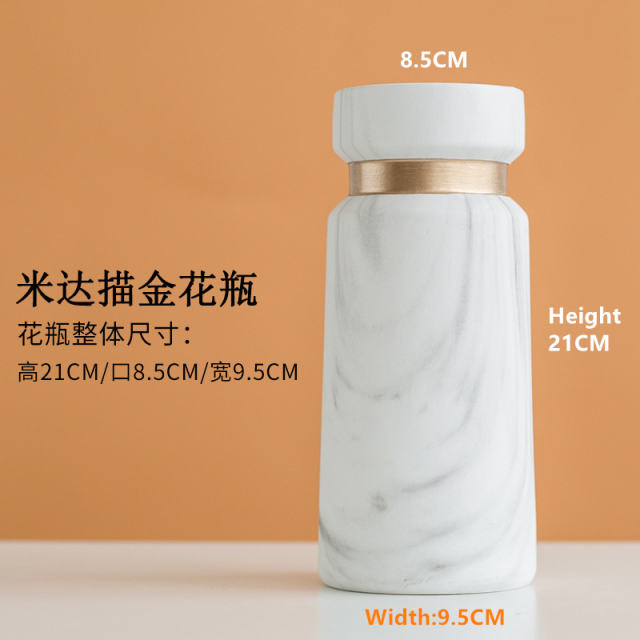 Outline in Gold Ceramic Vase Home Ornaments Handmade Decoration PQ5656