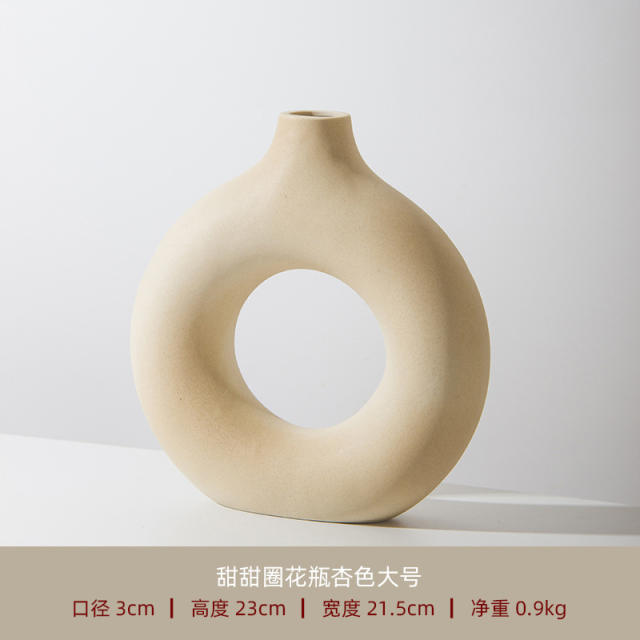 Ceramic Circle Vase Handmade Table Decoration Home Ornaments PQ8663
