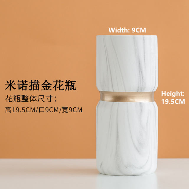 Outline in Gold Ceramic Vase Home Ornaments Handmade Decoration PQ5656