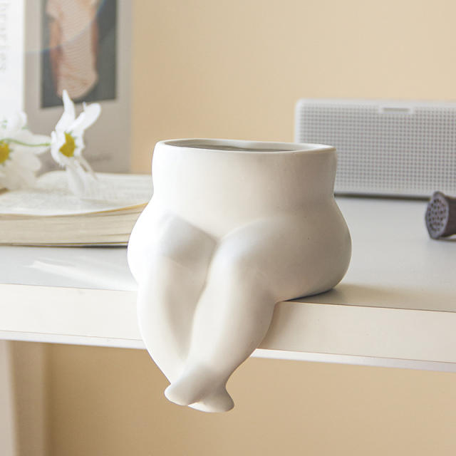 Human Figure Vase Ceramic Home Ornaments Handmade Decoration PQ37549