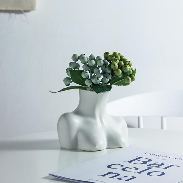 Human Body Ceramic Vase Matte Home Ornaments Handmade Decoration PQ58514