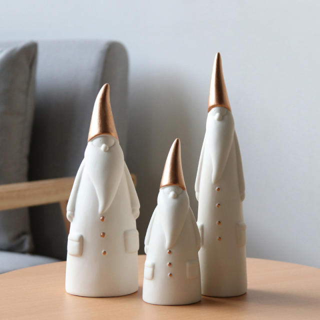 3PCS/set Handmade Christmas Decoration Ceramic Santa Claus Home Ornaments PQ-MZTCBJ