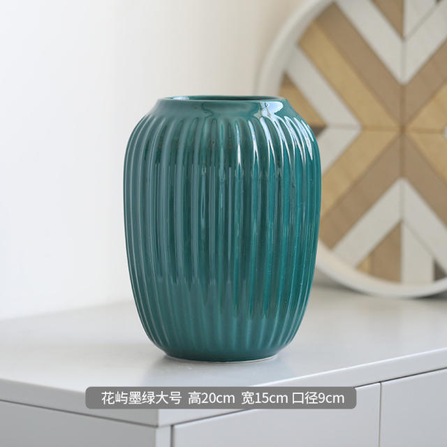 Simple Ceramic Vase Home Ornaments Handmade china Decoration PQ4533