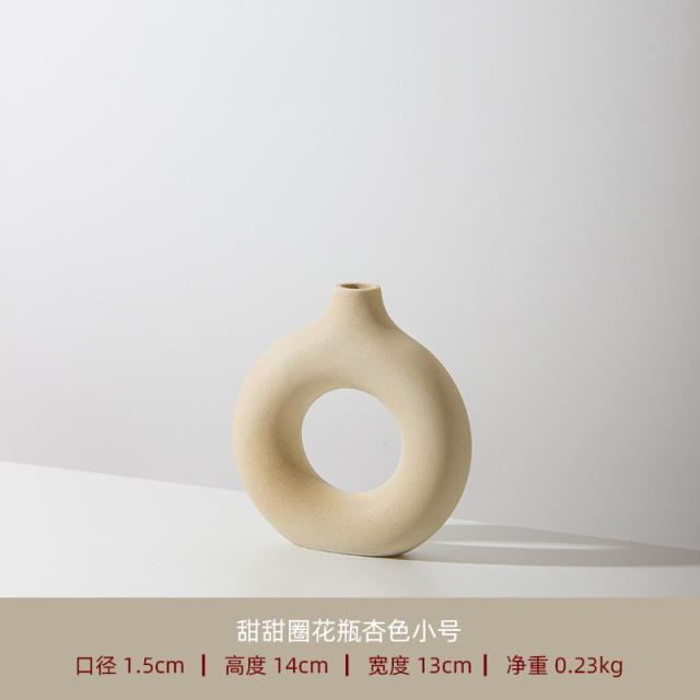 Ceramic Circle Vase Handmade Table Decoration Home Ornaments PQ8663