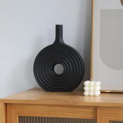 Simple Circle Vase Ceramic Handmade Table Decoration Home Ornaments PQ7188