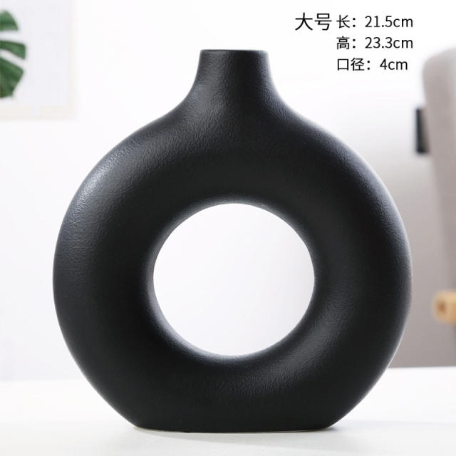 Ceramic Circle Vase Handmade Table Decoration Home Ornaments PQ8663
