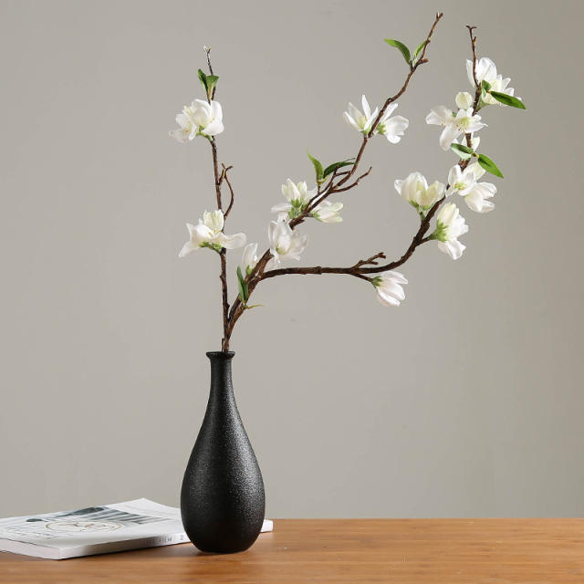 Black Matte Ceramic Vase Home Ornaments Handmade Table Decoration PQ3889