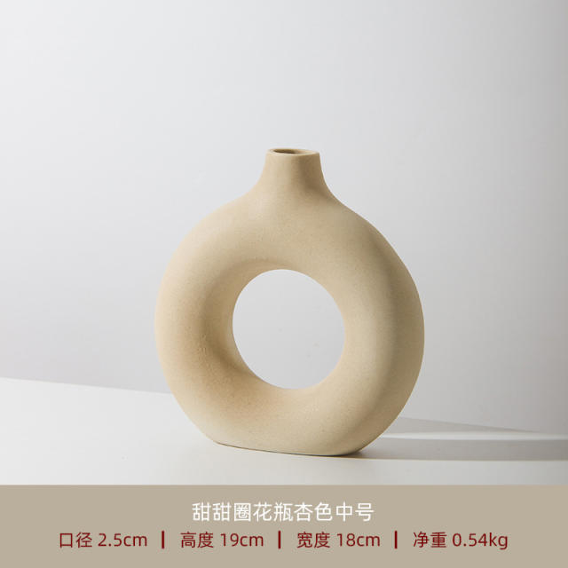 Ceramic Circle Vase Handmade Table Decoration Home Ornaments PQ8663