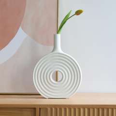 Simple Circle Vase Ceramic Handmade Table Decoration Home Ornaments PQ7188